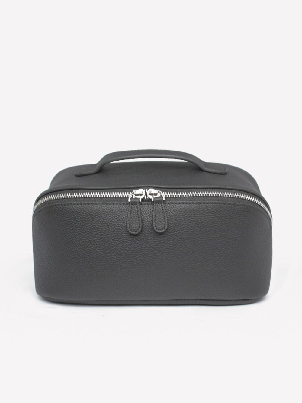 Metro Cosmetic Case in Black - 100% full-grain cowhide leather